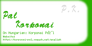 pal korponai business card